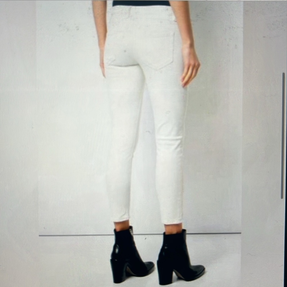 R13 Biker Boy White Cropped Jeans - Picture 2 of 11
